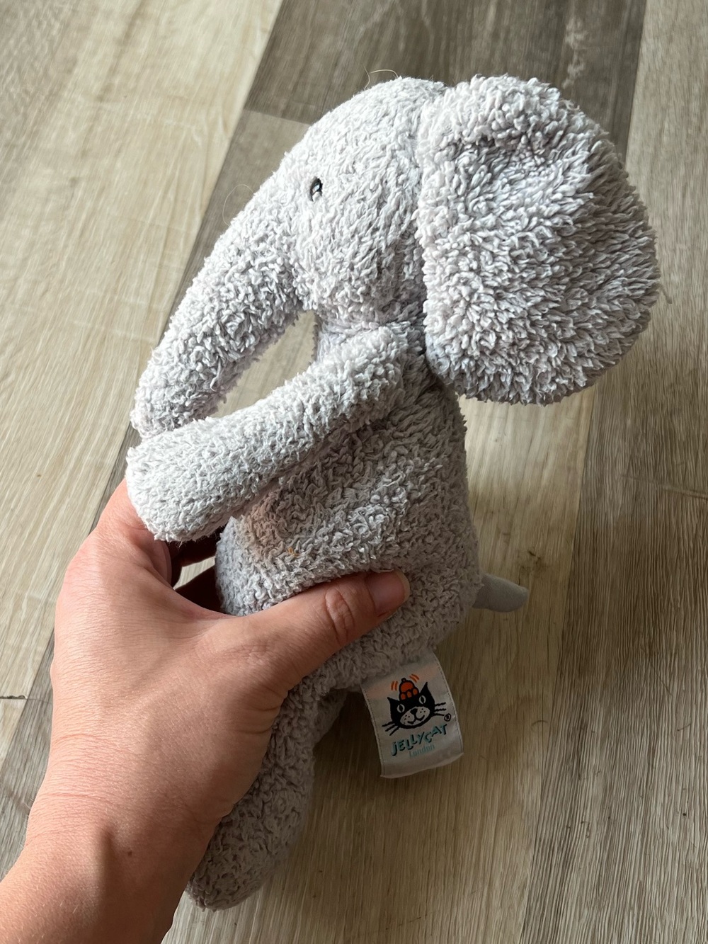 Jellycat Chouchou Elly Elephant grey baby soft toy plush beanie retired 2018 - Picture 7 of 8